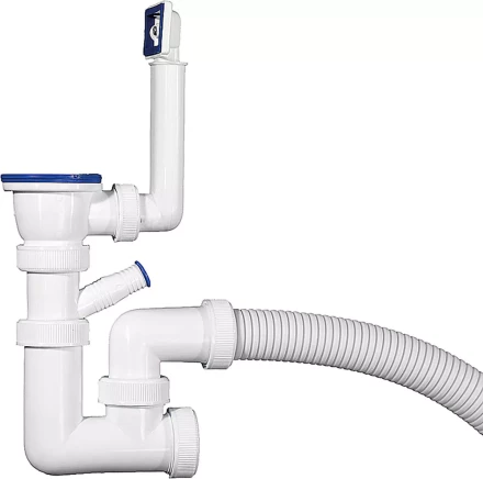 Сифон ЗУБР &quot;МАСТЕР&quot; колбовый для моек и раковин, выпуск - нержавеющая чашка, перелив, отвод для стиральной машины 51869 купить в Кургане