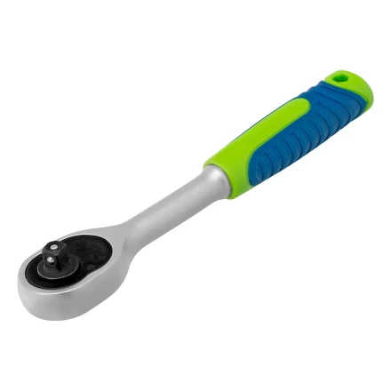 Ключ-трещотка 1/4&quot;, 45 зубьев, с быстрым сбросом, матовый хром Сибртех 14021 купить в Кургане