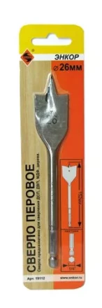 Сверло для дерева 26Х152 мм перовое Энкор 19112 купить в Кургане
