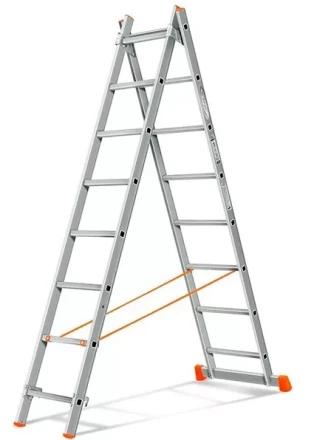 Лестница 2-х секционная алюминиевая 2*8 1013296 купить в Кургане