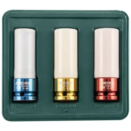 Набор головок торцевых ударных глубоких для дисков  1/2&quot;DR 17-21мм  Jonnesway S03AD4303S 47494 купить в Кургане