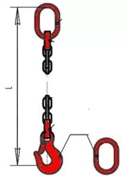 Строп цепной одноветвевой 1СЦ 12.5 т  L=5.5 м 8 кл купить в Кургане