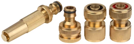 Набор GRINDA полив латун: наконечник, 2 соединителя, адаптер 1/2&quot;-3/4&quot;, 4предм 8-427246 купить в Кургане