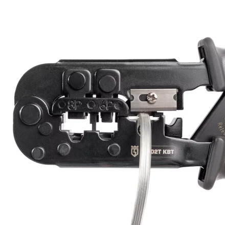 Кримпер многофункциональный КВТ JT-02T с 2 встроенными модулями для обжима RJ-45, RJ-12, RJ-11 (89229) купить в Кургане