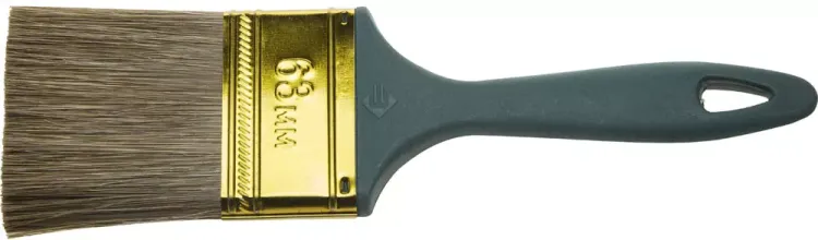 Кисть ЗУБР "КП-14" плоская, смешанная щетина, пластмассовая рукоятка, 63мм 4-01014-063 купить в Кургане