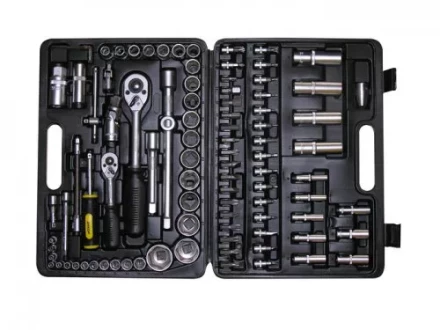 Набор головок торцевых 1/2 и 1/4 93 предмета пластиковый кейс 57060 купить в Кургане