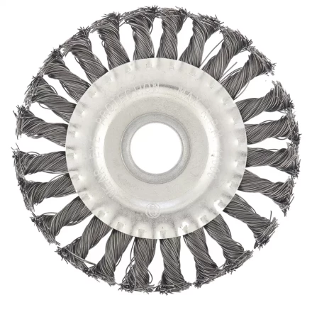 Щетка для УШМ 125 мм посадка 22,2 мм плоская крученая металлическая проволока СИБРТЕХ 746327 купить в Кургане