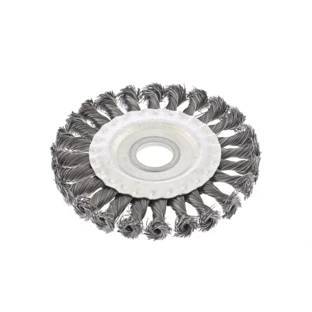 Щетка для УШМ 125 мм посадка 22,2 мм плоская крученая металлическая проволока СИБРТЕХ 746327 купить в Кургане