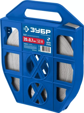 ЗУБР БДЛ, 20 x 0.7 мм, 50 м, бандажная лента нержавеющая, Профессионал (310243) купить в Кургане