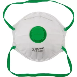 Полумаска фильтрующая ЗУБР &quot;МАСТЕР&quot; коническая, с клапаном, многослойная, класс защиты FFP2 11163-2