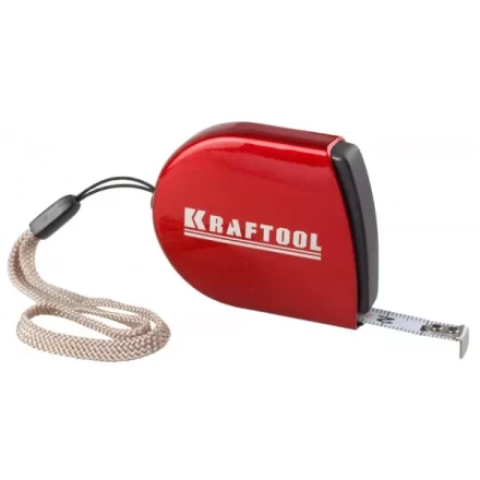 Рулетка KRAFTOOL, компактная, автостоп, цельнометрический корпус, с ремешком, 2мх8мм 34149-02 купить в Кургане
