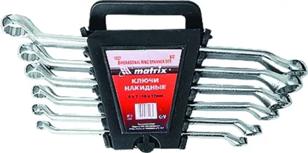 Набор ключей накидных 6–17 мм CR-V 6 шт. полированный хром MATRIX 15331 купить в Кургане