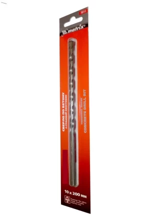 Сверло по бетону, 10 х 200 мм, 3-гранный хвостовик  MATRIX 70711 купить в Кургане