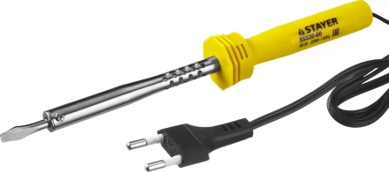 Паяльник STAYER "STANDARD" с пластмассовой рукояткой и долговечным жалом, 60 Вт, клин 55330-60 купить в Кургане