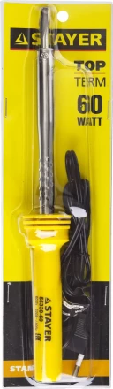 Паяльник STAYER "STANDARD" с пластмассовой рукояткой и долговечным жалом, 60 Вт, клин 55330-60 купить в Кургане