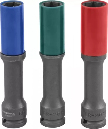 Набор головок торцевых ударных тонкостенных для дисков 1/2&quot;DR 17-19-21мм Jonnesway S18AD4103S 48851 купить в Кургане