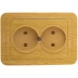 Розетка СВЕТОЗАР "ГАММА" без заземления, двойная, цвет ольха,16А/~250В SV-54102-A купить в Кургане