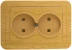 Розетка СВЕТОЗАР "ГАММА" без заземления, двойная, цвет ольха,16А/~250В SV-54102-A купить в Кургане
