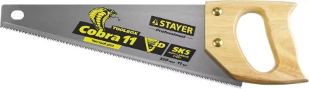 Ножовка многоцелевая компактная (пила) COBRA TOOLBOX 350 мм,11 TPI, прямой мелкий зуб, точный рез вдоль и поперек волокон разных материалов, STAYER 1515-35 купить в Кургане