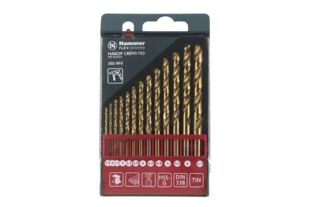 Набор сверл HAMMER No3 13шт. 1,5-6,5мм купить в Кургане