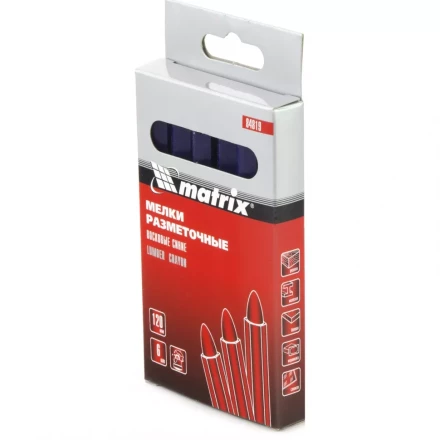 Мелки разметочные восковые синие 120мм коробка 6штук MATRIX 84819 купить в Кургане