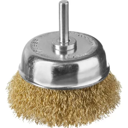 ЗУБР &quot;ПРОФЕССИОНАЛ&quot;. Щетка чашечная для дрели, витая латунированная стальная проволока 0,3мм, 75мм 3525-075_z02 купить в Кургане