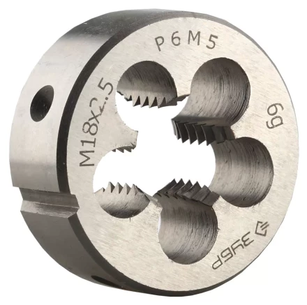 Плашка ЗУБР &quot;ЭКСПЕРТ&quot; круглая машинно-ручная для нарезания метрической резьбы, М18 x 2,5 4-28023-18-2.5 купить в Кургане