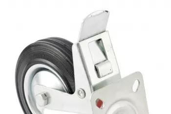 Колесо поворотное с тормозом d-160мм крепление платформенное СИБРТЕХ 68723 купить в Кургане