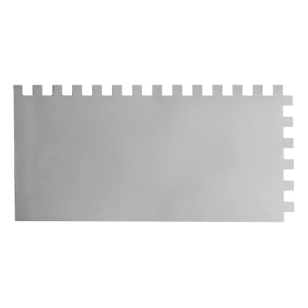 Гладилка из нержавеющей стали, 280 х 130 мм, зеркальная полировка, пластмассовая ручка, зуб 10 х 10 мм Matrix 86783 купить в Кургане