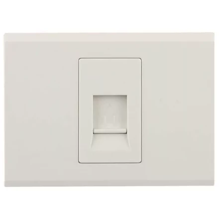 Розетка СВЕТОЗАР &quot;ЭФФЕКТ&quot; телефонная, одинарная, без вставки и рамки, цвет бежевый SV-54417-B купить в Кургане