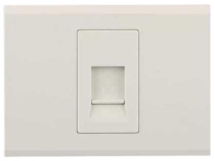 Розетка СВЕТОЗАР &quot;ЭФФЕКТ&quot; телефонная, одинарная, без вставки и рамки, цвет бежевый SV-54417-B купить в Кургане