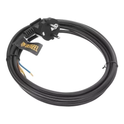 Шнур сетевой Denzel Energy Series, ПВС, 3 м, 3 x 1 мм, с неразборной вилкой, черный, 3 м, 37667