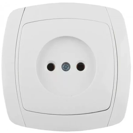 Розетка СВЕТОЗАР "CITY LIGHT" одинарная в сборе, без заземления, цвет белый, 16А/~250В SV-54200-W купить в Кургане
