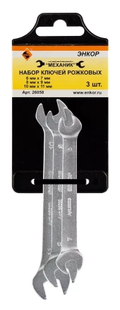 Набор ключей рожковых 3шт Энкор 26058 26058 купить в Кургане