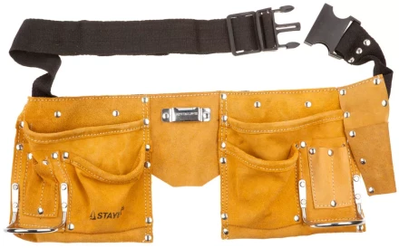 Пояс STAYER &quot;MASTER&quot; для инструментов, кожаный, 10 карманов, 2 скобы 38510 купить в Кургане