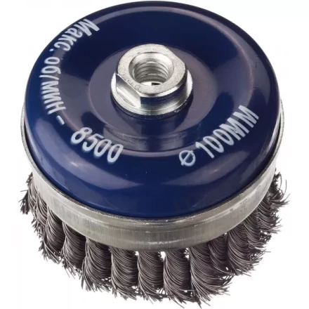 DEXX. Щетка чашечная усиленная для УШМ, жгутированная стальная проволока 0,5мм, 100ммхМ14 35106-100 купить в Кургане