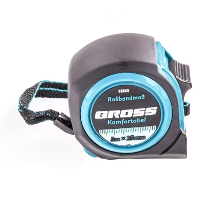 Рулетка Komfortabel 5 м х 25 мм обрезиненный корпус Gross 32562 купить в Кургане