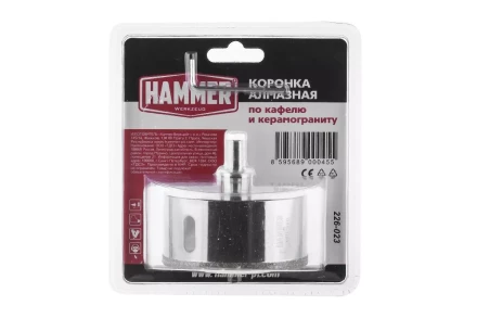 Коронка алмазная HAMMER Ф82мм HEX(DHS82.0*65/5) купить в Кургане