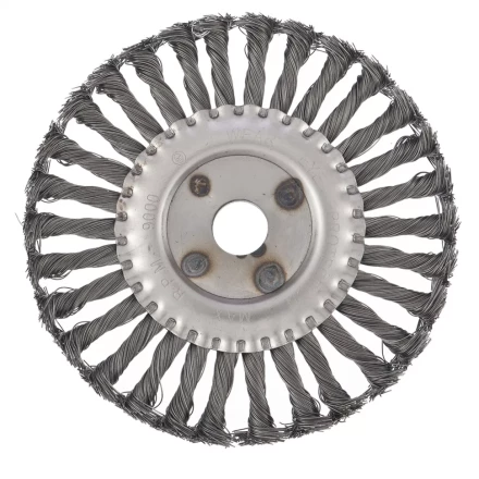 Щетка для УШМ 175 мм посадка 222 мм плоская крученая металлическая проволока СИБРТЕХ 746367 купить в Кургане