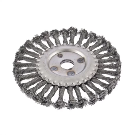 Щетка для УШМ 175 мм посадка 222 мм плоская крученая металлическая проволока СИБРТЕХ 746367 купить в Кургане