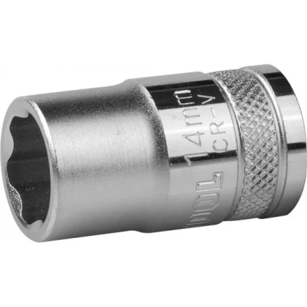 Торцовая головка KRAFTOOL &quot;INDUSTRIE QUALITAT&quot;, Cr-V, SUPER-LOCK, хромосатинированная, 1/2&quot;, 14 мм 27801-14_z01 купить в Кургане