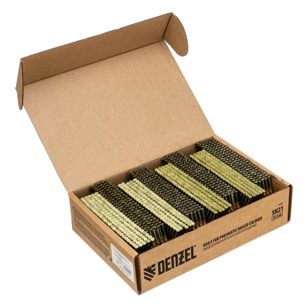 Гвозди для пнев. нейлера крашен. длина  75 мм диаметр  3.05 мм 2000 шт Denzel 57697 купить в Кургане