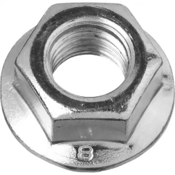 Гайка ЗУБР "МАСТЕР" DIN 6923 с фланцем, класс прочности 8, оцинкованная, M12, 5кг 303630-12