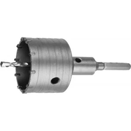 Коронка ЗУБР буровая, коническая посадка центрирующего сверла, шестигранный хвостовик, в сборе, 68мм 2917-68_z01 купить в Кургане