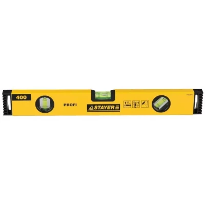 Уровень STAYER "PROFI" "PROFILevel" коробчатый усиленный, фрезерованный, 3 противоударных ампулы, 40см 3466-040