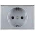 Розетка СВЕТОЗАР &quot;ЭФФЕКТ&quot; с заземлением, одинарная, без вставки и рамки, светло-серый металлик, 16А/~250В SV-54400-SM купить в Кургане