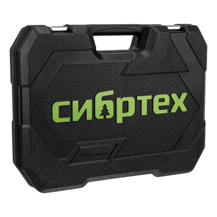 Набор инструментов Сибртех 14170, 1/2&quot;, 3/8&quot;, 1/4&quot;, пластиковый кейс 215 предм. купить в Кургане