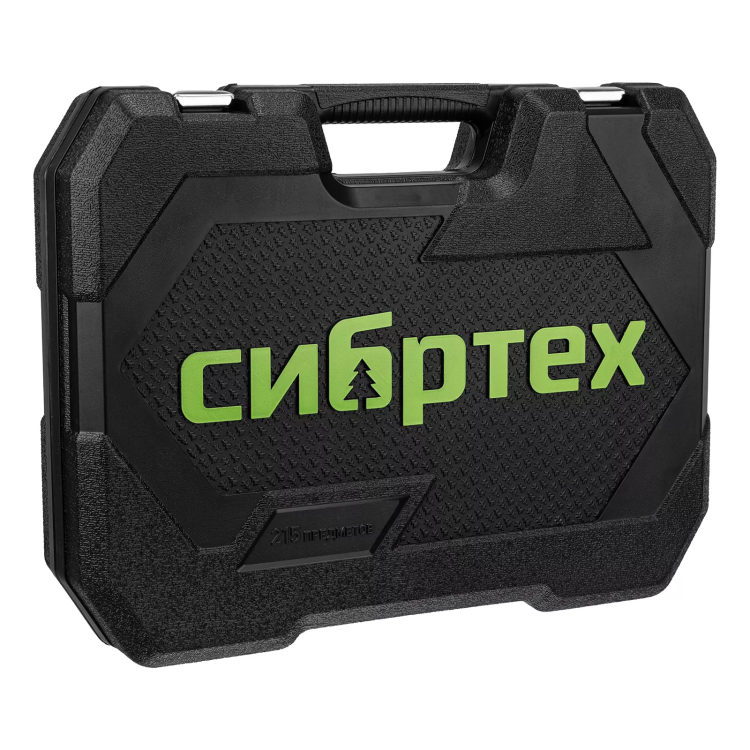 Набор инструментов Сибртех 14170, 1/2", 3/8", 1/4", пластиковый кейс 215 предм. купить в Кургане