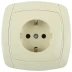 Розетка СВЕТОЗАР &quot;CITY LIGHT&quot; одинарная в сборе, с заземлением, цвет бежевый, 16А/~250В SV-54205-B купить в Кургане