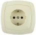Розетка СВЕТОЗАР &quot;CITY LIGHT&quot; одинарная в сборе, с заземлением, цвет бежевый, 16А/~250В SV-54205-B купить в Кургане